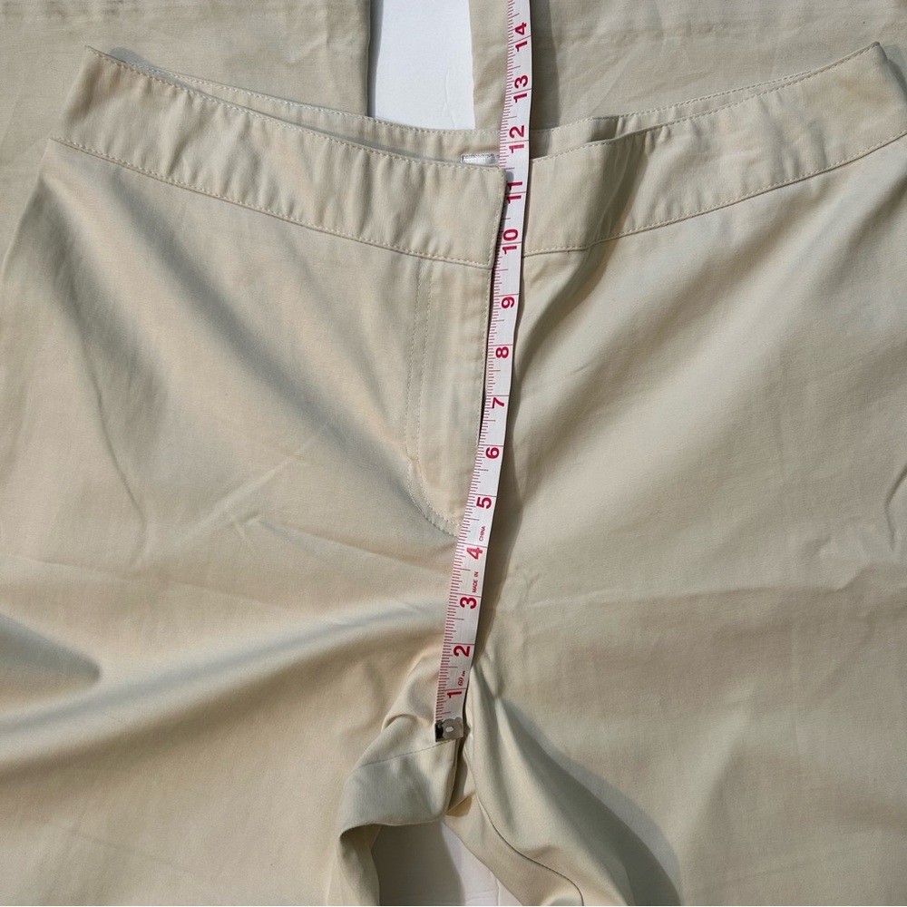 Chico’s light tan beige cotton stretch wide leg chino pants 2.5 size 14 - Picture 9 of 11
